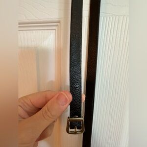 Black belt. Plain. New. Leather material